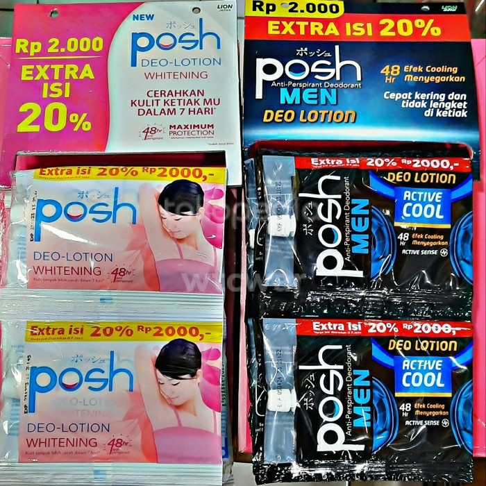 Posh Deodorant Lotion Sachet 11gr / Posh Whitening & Men Active Cool