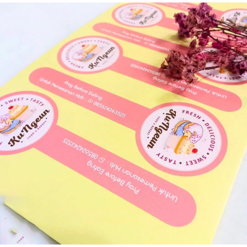 (FREE DESAIN) Cetak Stiker Toples /Stiker Botol Custom | Sticker Segel Toples Kue Kering Kemasan Mak