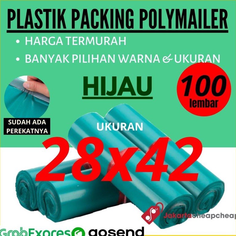 

ART F65V JCP2 Plastik Packing Polymailer 28x42 Hijau Amplop Packing Online Termurah