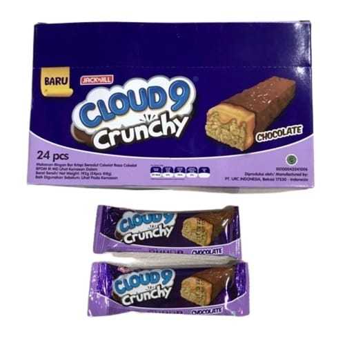 

Snack renceng cloud 9 crunchy 500an 1 box rasa coklat