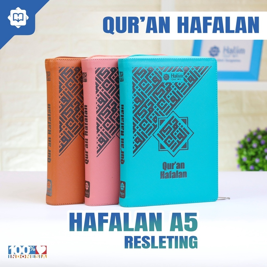 AlQuran Hafalan A5 Cover Kulit Resleting Halim Quran Index Juz