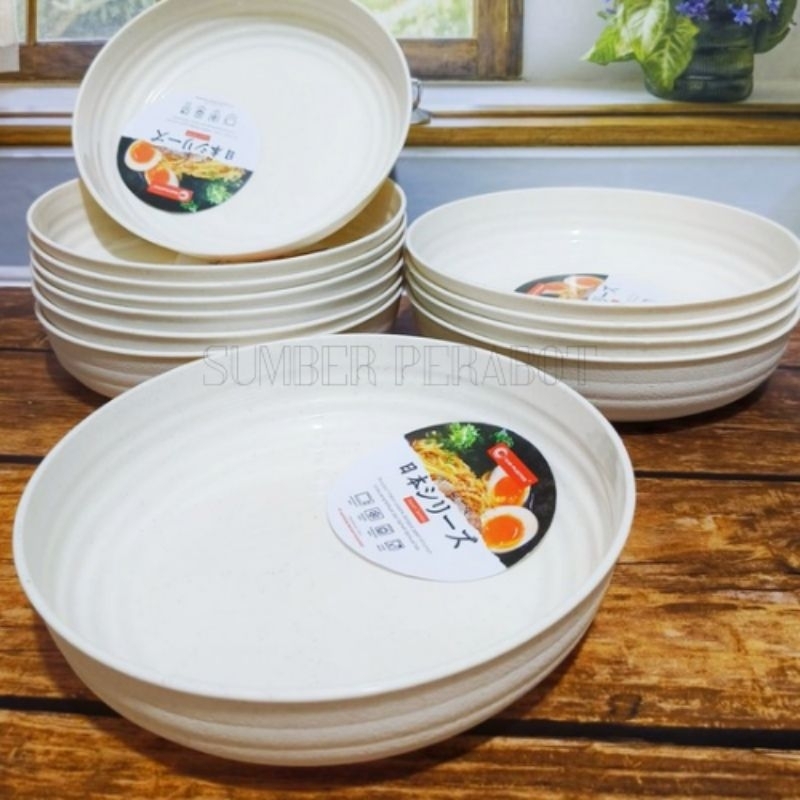 promo spesial 1 lusin piring ramen putih plastik clio tebal tahan panas food grade