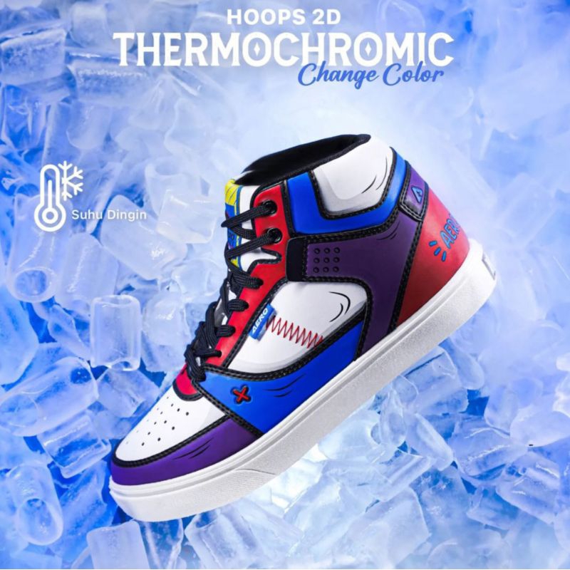 Aerostreet Hoops High 2D Thermochromic | Aerostreet Thermochromic Putih Biru Royal Hitam | Aerostree