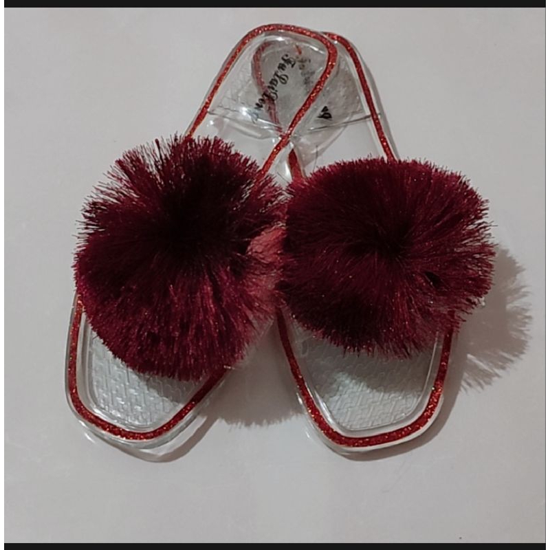 SBI 198 sandal jely wanita korean sport sandal jely pom pom terbaru wanita keren elegan