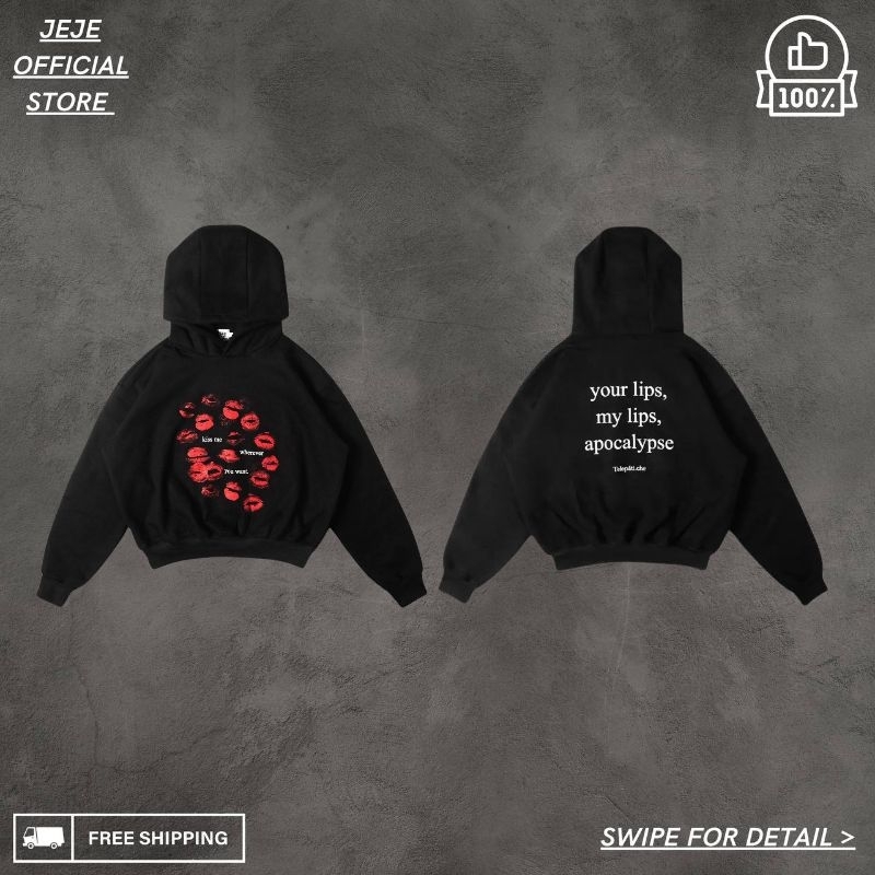 [BARU] HOODIE TELEPATI.CHE KISS ME BLACK / WHITE - ORIGINAL 100%