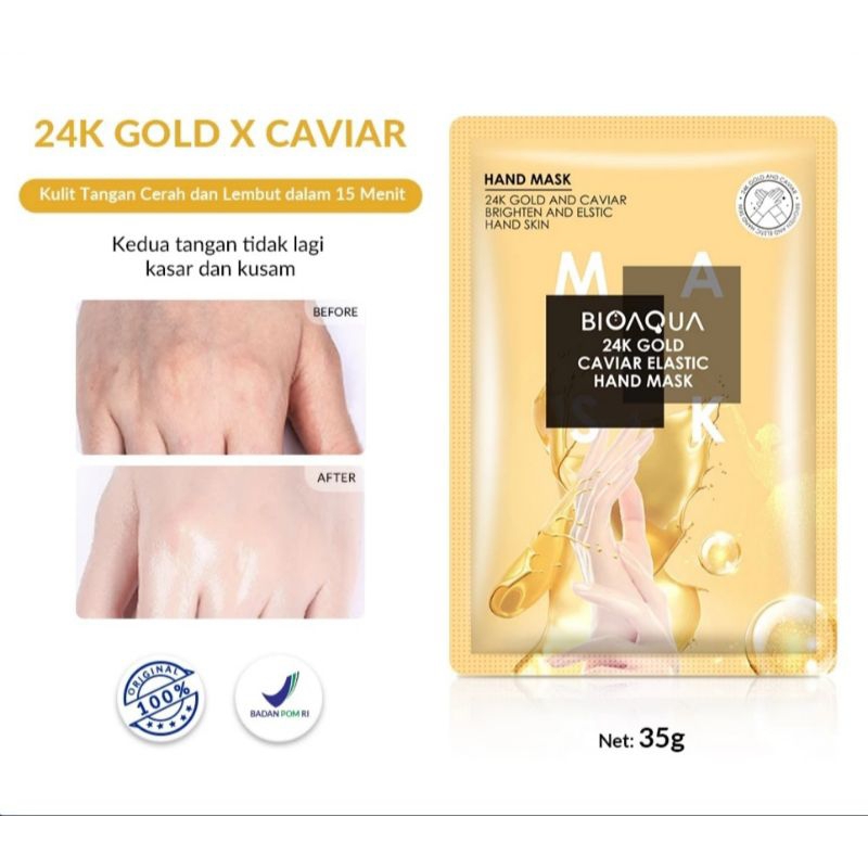 BIOAQUA 24K Gold Caviar Elastic Hand Mask 35g