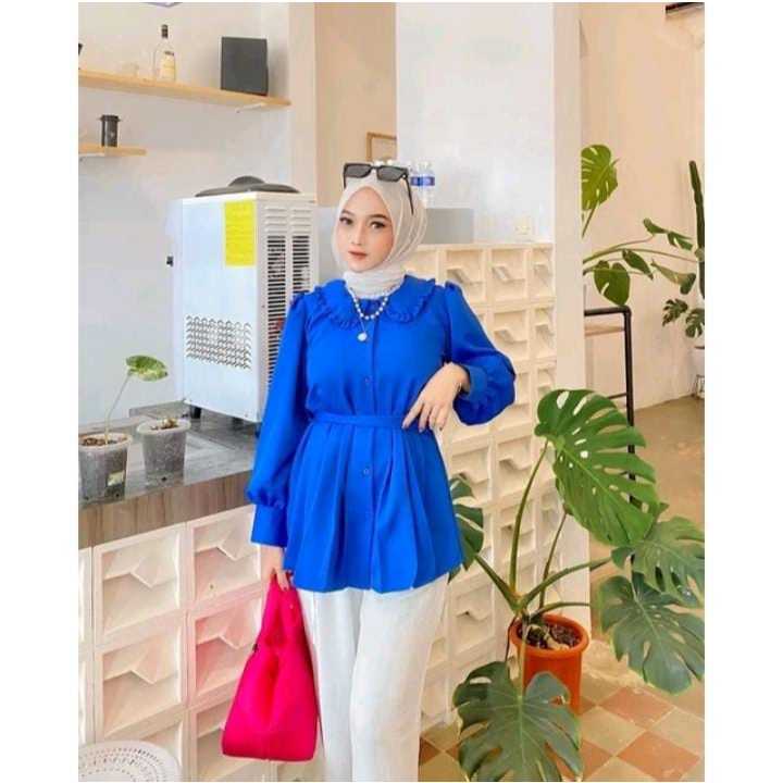 ATASAN KIRANA BLOUSE REMPEL/ATASAN KEMEJA KIRANA WANITA/BAJU ATASAN KIRANA