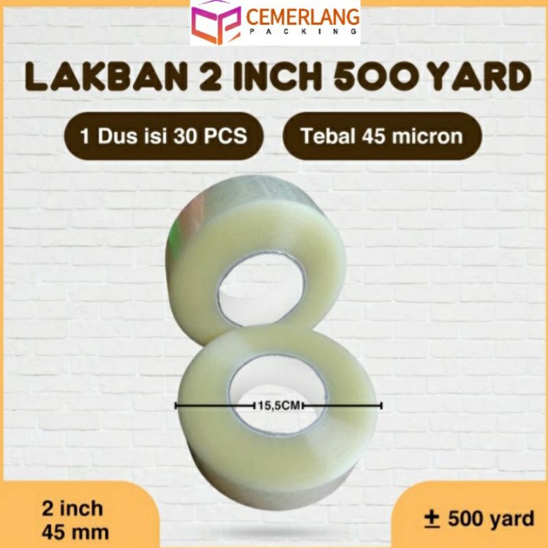 

ART H56G Lakban Solatip isolasi Jumbo Bening 2 inch 45mm x 5Yard 5 Yard