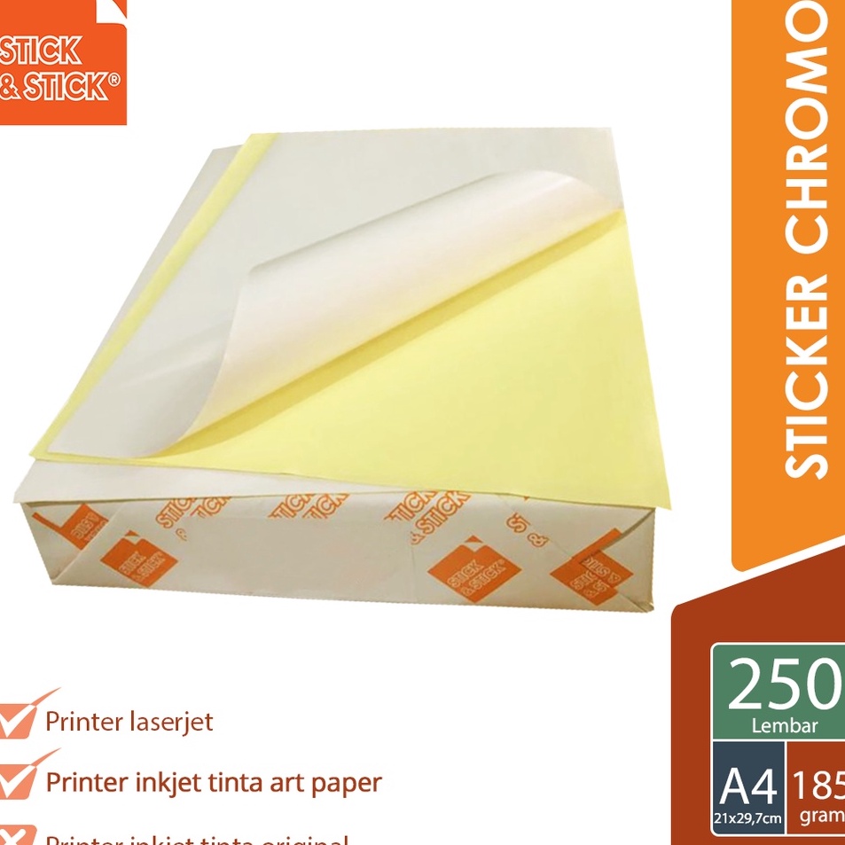 

Super Trending TERMURAH Sticker CHROMO Glossy A4 Isi 5 Lembar