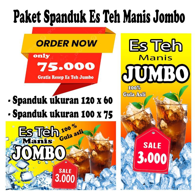paket murah spanduk es teh manis jumbo
