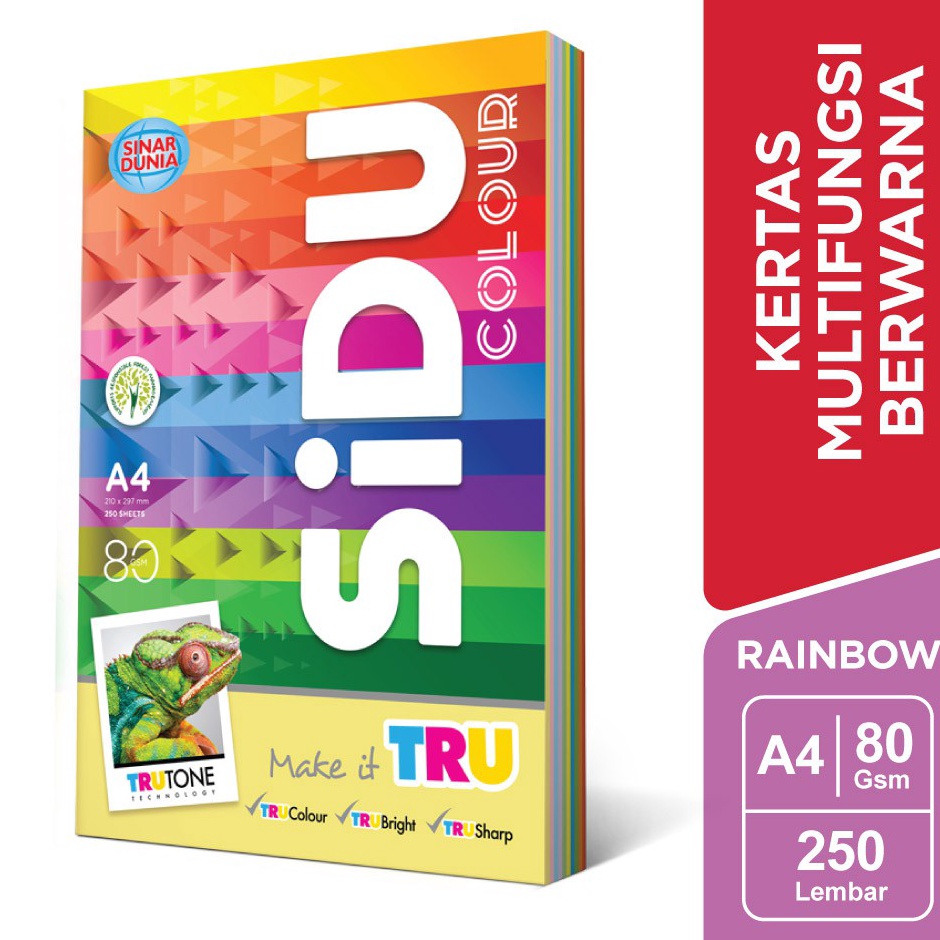 

Get Sale SiDU Kertas Fotocopy Berwarna Rainbow 1 warna 8 GSM A4 SDU RBW 8 A4 25