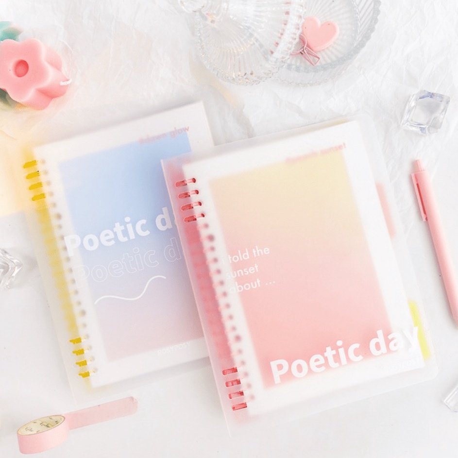 

Terkini DAY7 Buku catatan binder Rosyposy A5B5 dengan 4 lembar halaman 2 lembar mindmap 4 pembatas cover transparan bergambar notebook loose leaf lucu bagus simpel dan murah