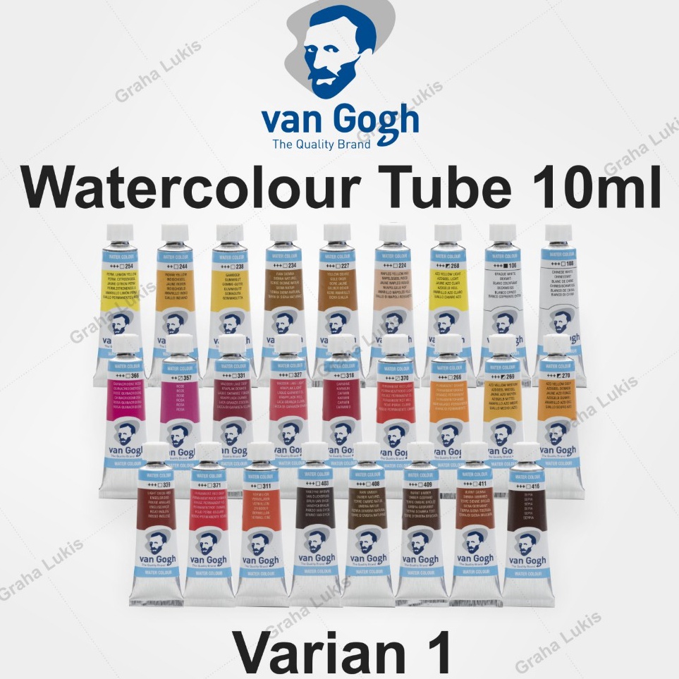 

KODE T3S Van Gogh Watercolour TUBE 1ml Varian 1 WHITE YELLOW ORANGE RED BROWN