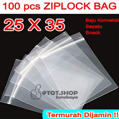 

KODE K5T3 25 x 35 Tebal 4 Plastik Klip ZIPPER BAG Kaos Hem Jaket Sepatu dengan klip lock MEREK POS
