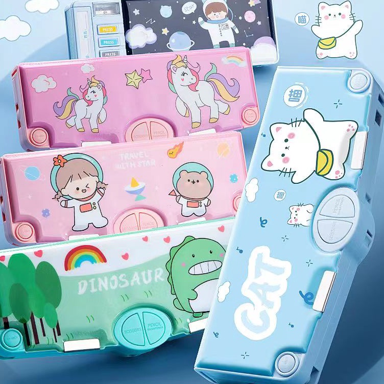 

ART S68Z TTempat pensil multifungsi kartunempat pensil multifungsi dilengkapi rautan pensil gunting selotip penghapus penggaris