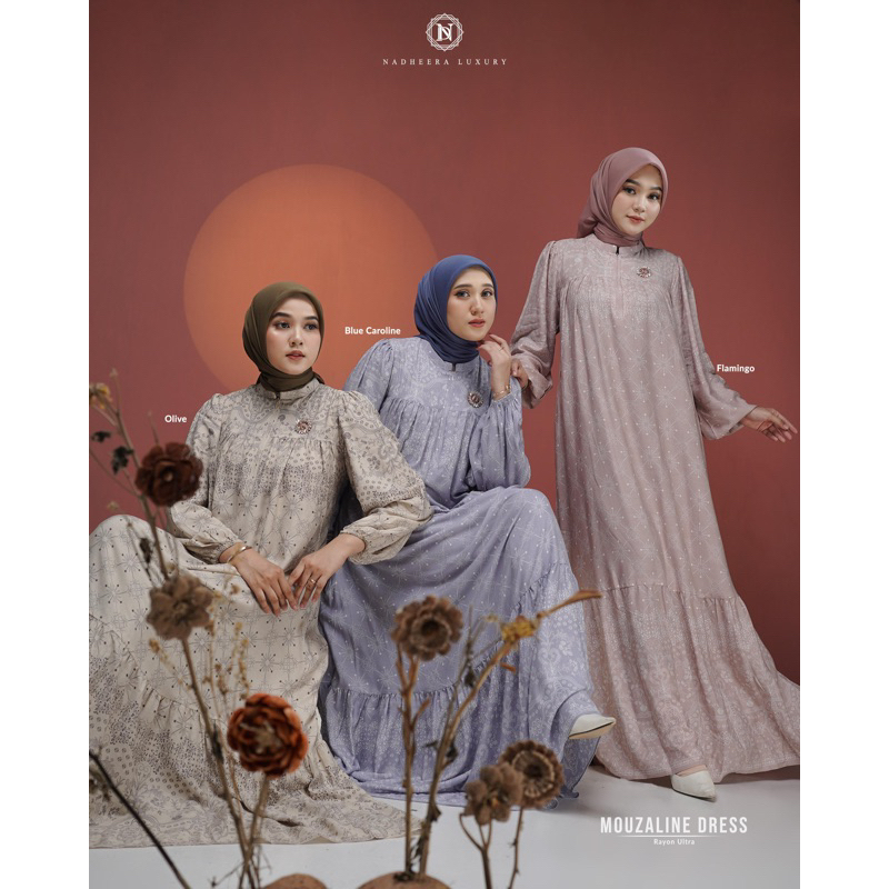 GAMIS NADEERA | NADEERA LUXURY | MOUZALINE DRESS | GAMIS TERBARU