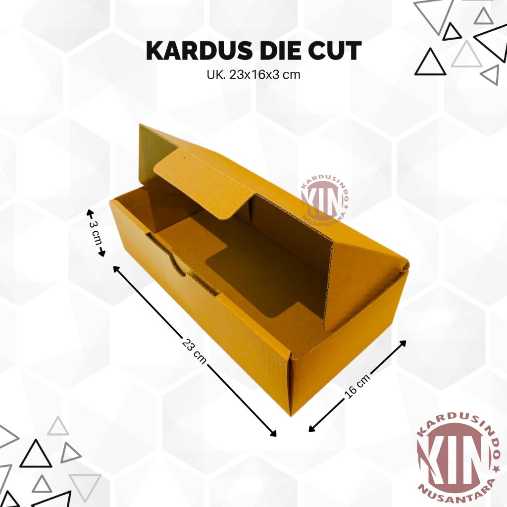 

kardus Die cut polos baru uk 23x16x3 cm