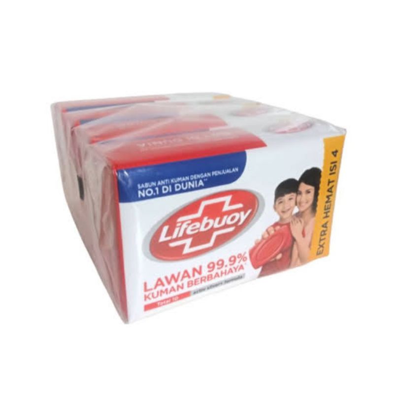 Sabun lifebuoy batang  1 paket isi 4 @110 gr