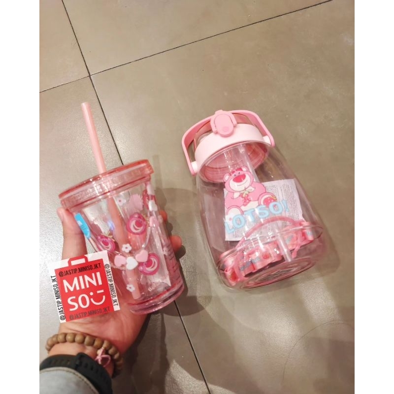 MINISO 🆕 Botol Minum Sedotan / Tumbler Sedotan DISNEY PIXAR LOTSO Collection