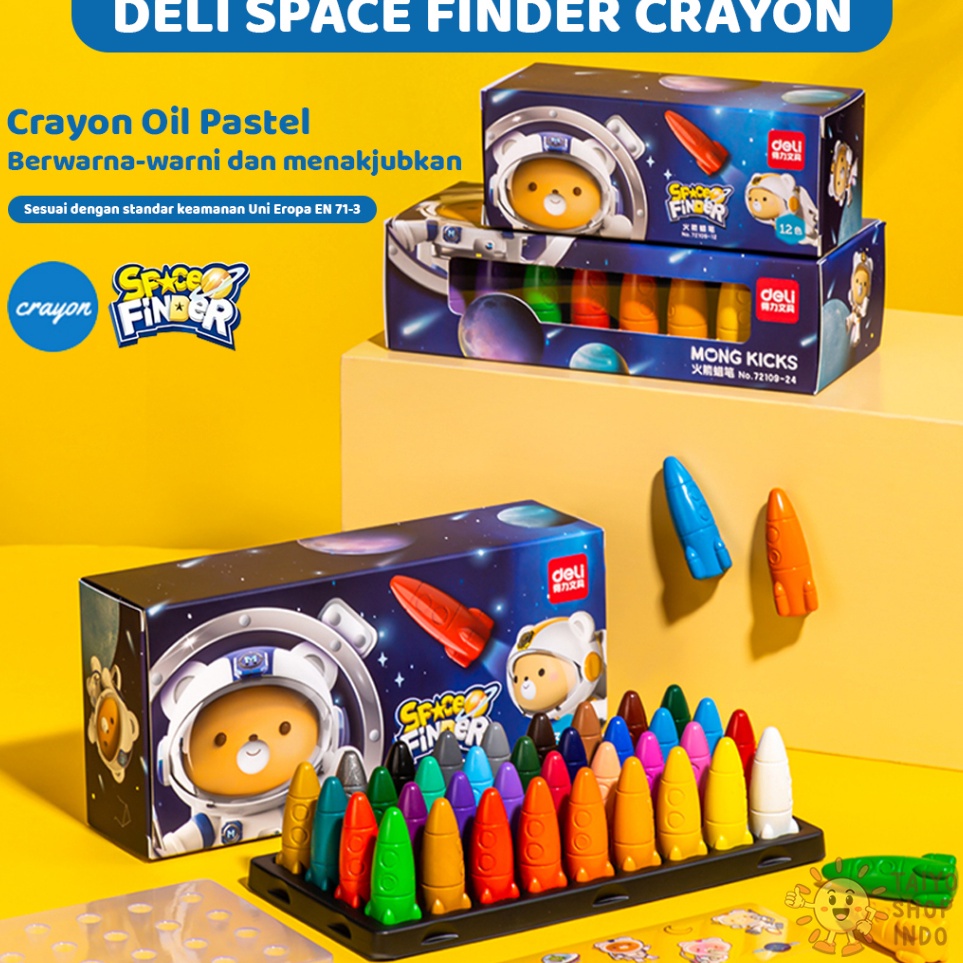 

ART G78W TAIYO Perlengkapan Seni Deli Space Paintyou Rocket Finger Plastik Crayon Krayon Pastel Roket