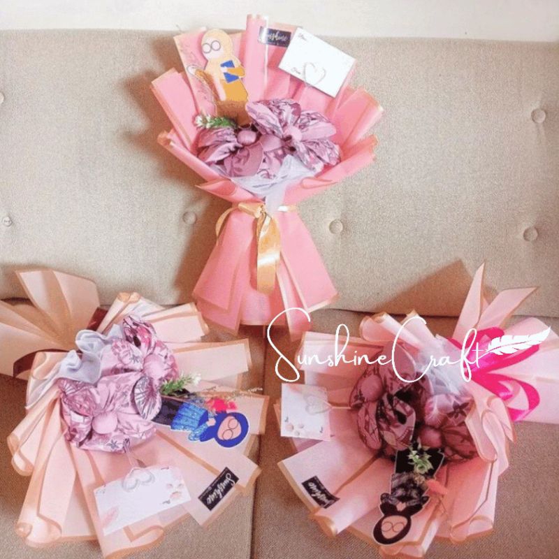Premium  Buket Hijab Motif Premium Topper | Buket Hari Guru | Buket Guru | Buket Hijab Guru | Buket 