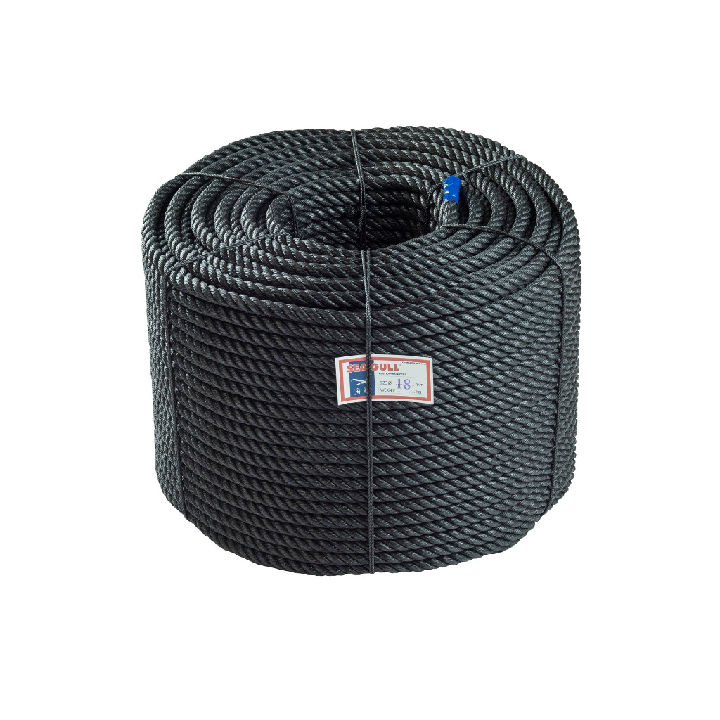 

Tali Plastik HDPE / Tali PE Polyethylene 18 mm +/- 220 Meter SEAGULL HITAM