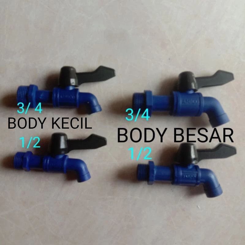 kran amico pvc ori body jumbo 1/2" & 3/4"