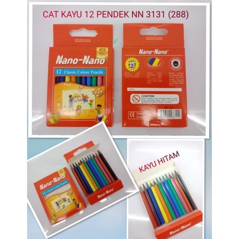 

ART R34N Pensil warna kelir kayu pendek 12 warna harga per gross 12 set cuma