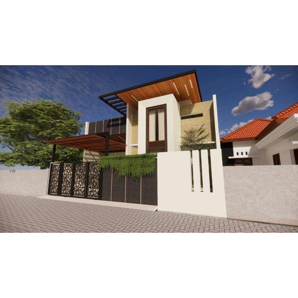 desain rumah dengan style industrial minimalis free survei