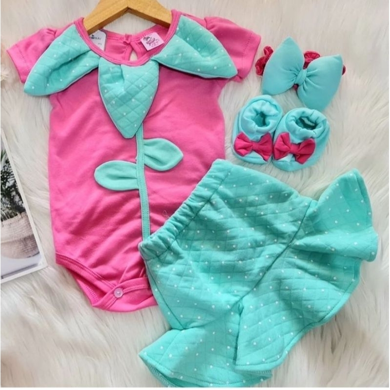 BAJU BAYI Perempuan 0 6 bulan Cewek SETELAN JUMPER bayi Perempuan Cewek lucu Akikah pesta Formal NEW