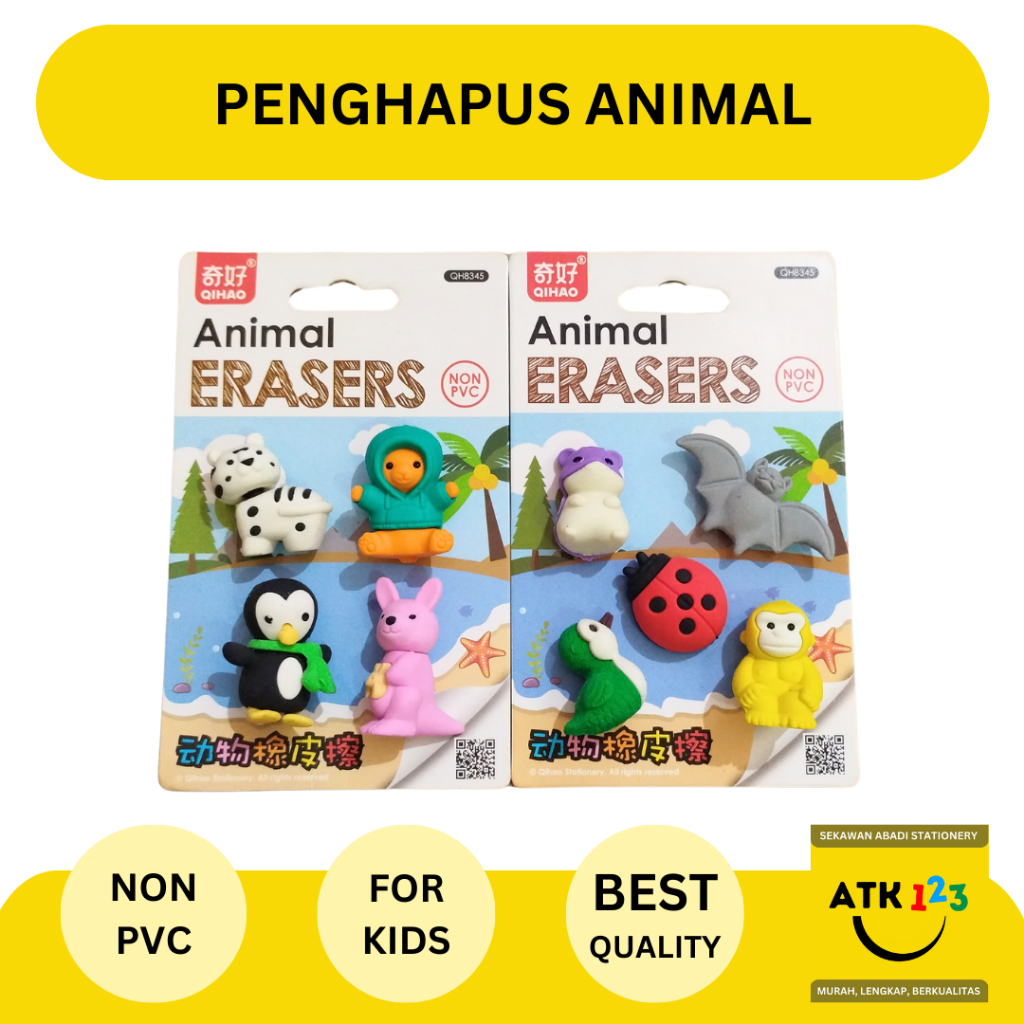 

Penghapus Animal Eraser Penghapus Lucu NON PVC Animal Eraser