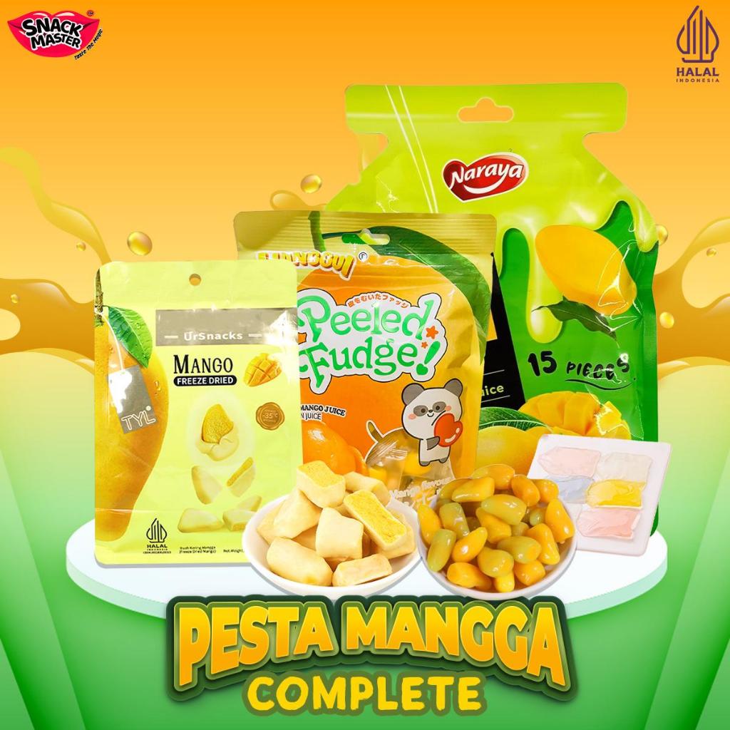 

[BUNDLE PESTA MANGGA] Mango Snacks Bundle 3 Pack (1 Pack Lianggui Mangga Jelly Candy, 1 Pack Ursnacks Mangga Dried Fruit, 1 Pack Naraya Konnyaku Jelly Mangga) HALAL Snacks