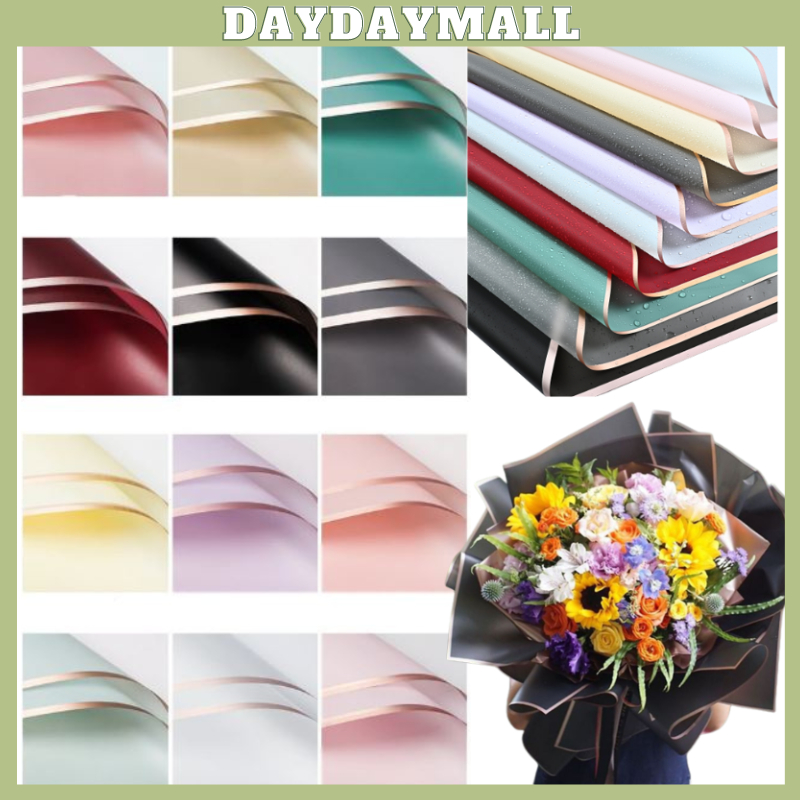 

Kertas Buket Bunga Flower Wrapping Flower Paper List Gold Cellophane Florist Ecer KB10