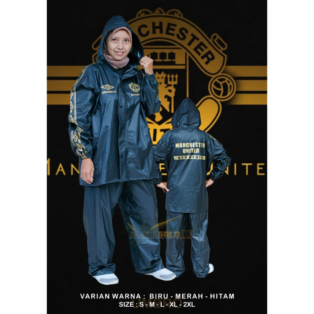 JAS HUJAN SETELAN CELANA DEWASA BOLA SERIES MU DESIGN UMBRO ( THE RED DEVILS ) LIMIT EDITION