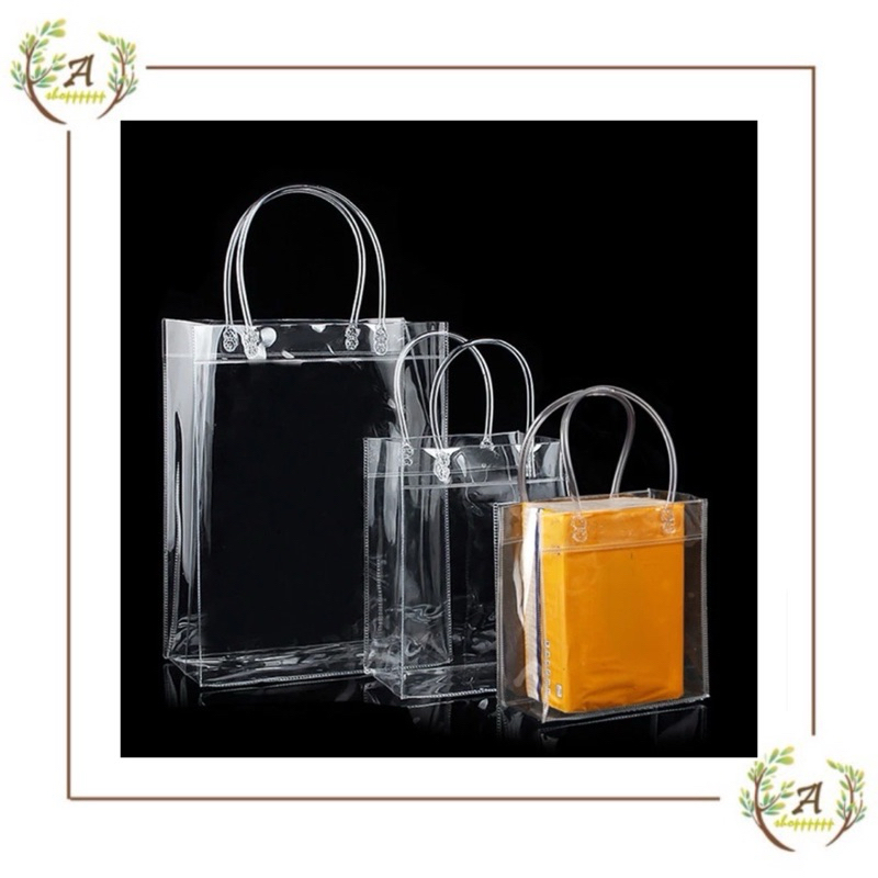 

tas mika transparan hampers goodie bag souvenir ulang tahun tas bening