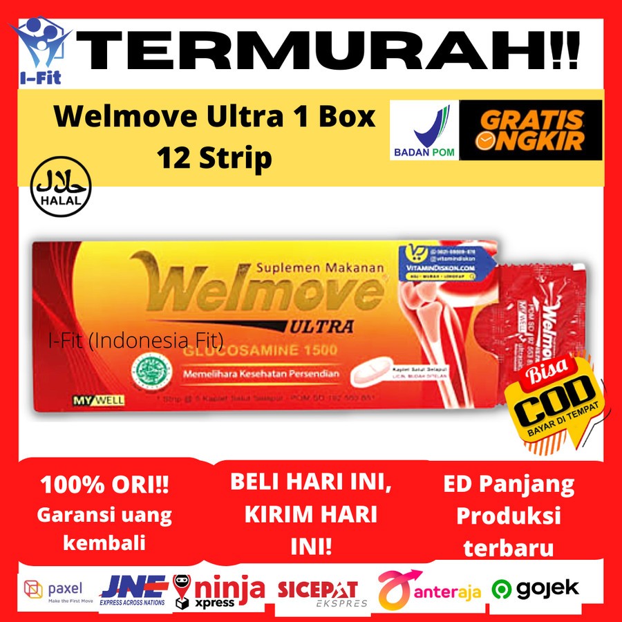 Welmove dan Welmove Ultra per Box isi 12 amplop 60 Tablet Suplemen Sendi Obat Nyeri Radang sendi