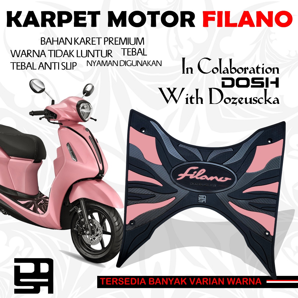 Karpet Motor Filano Bahan Karet Asli Tebal Lentur Tidak Luntur Anti Slip Nyaman digunakan