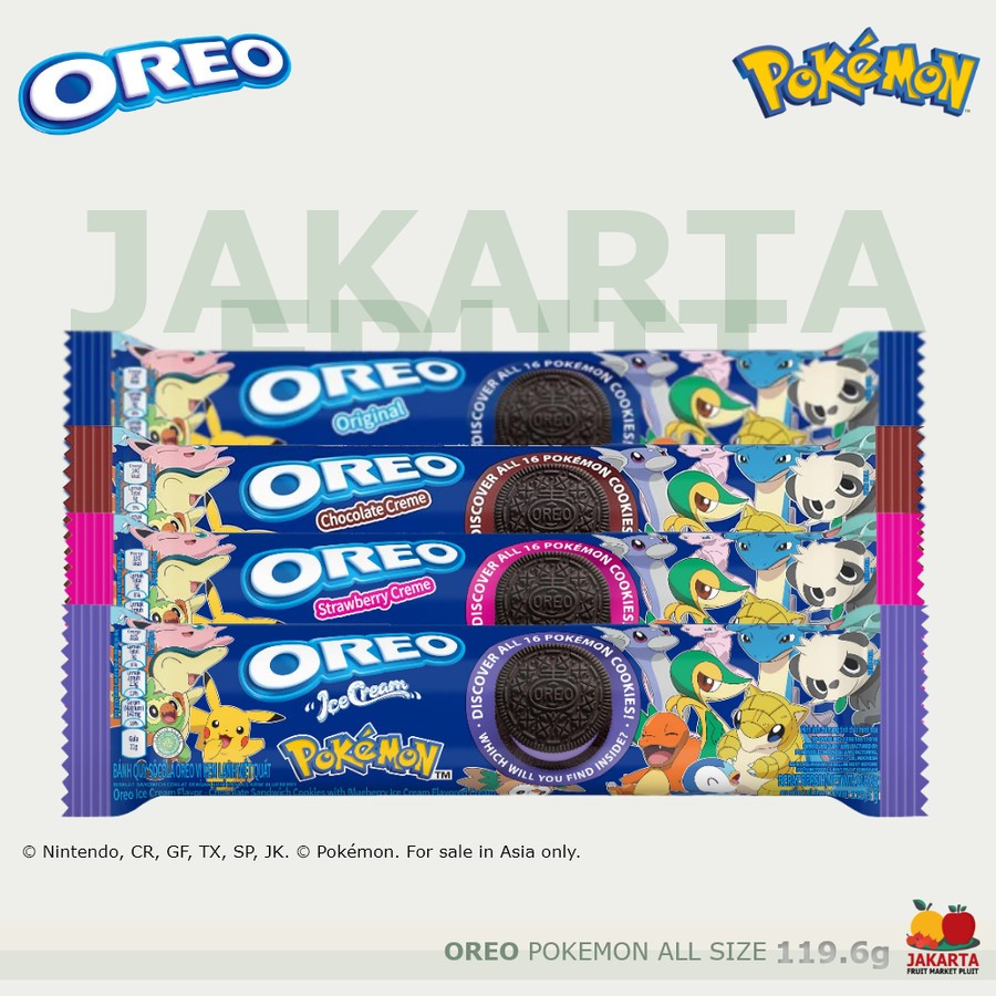

OREO SPECIAL EDITION POKEMON ALL / Original / Chocolate / Strawberry creme / Ice cream