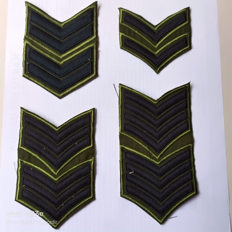 PANGKAT PDL TNI AD SERDA SERTU SERKA SERMA PANGKAT BORDIR PDL TNI AD