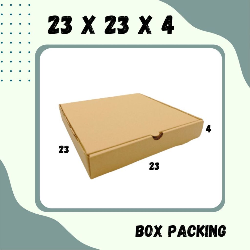 

Dus Packing 23x23x4 LD Kardus Pizza Hampers Kotak Kemasan Box Souvenir Karton Sparepart Minyak Wangi