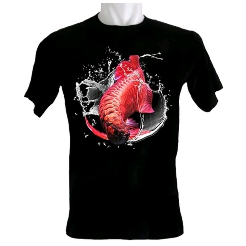 KAOS GAMBAR IKAN ARWANA MERAH