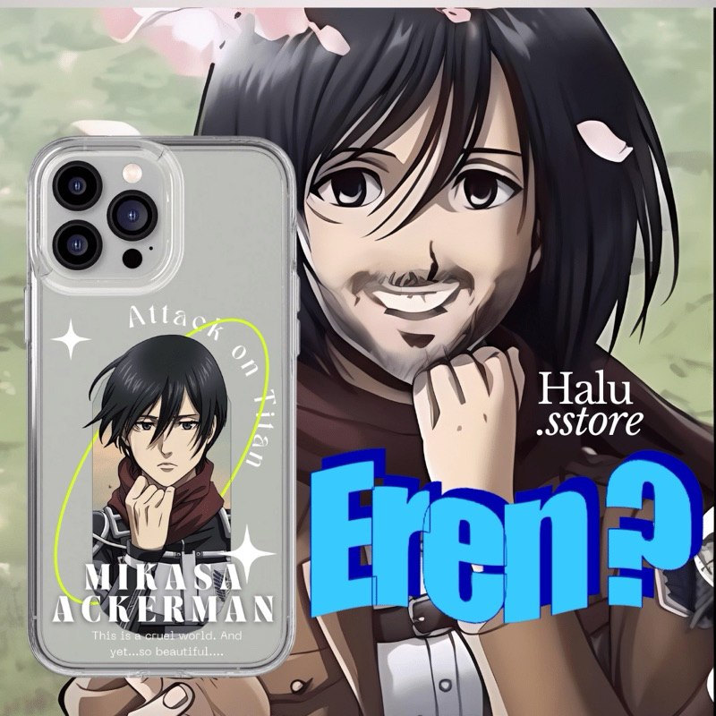 Case HP Custom Attack on Titan Mikasa Ackerman | Bisa Ganti Karakter / Anime Lain