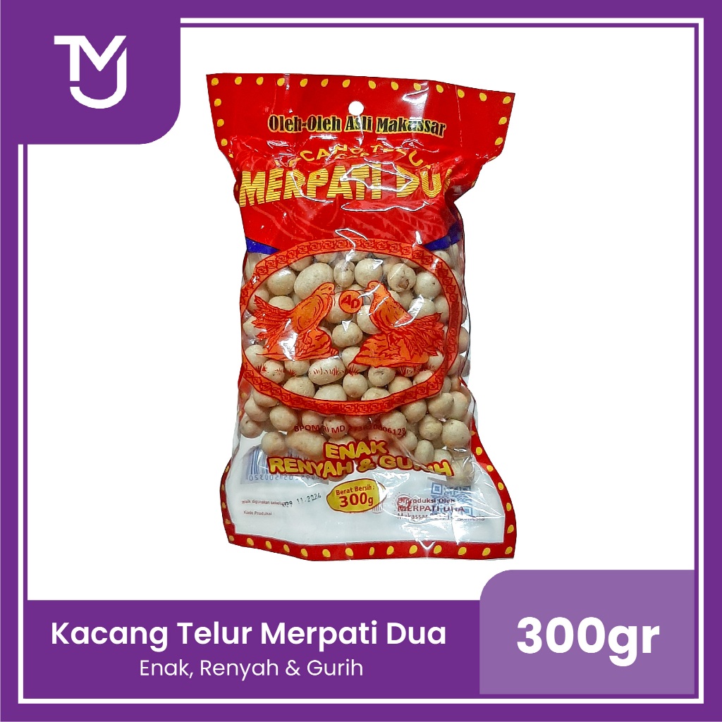 

Kacang Telur Cap Merpati Dua Oleh-oleh khas Makassar 300gr