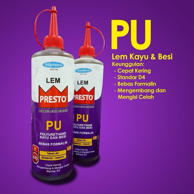 lem presto pu 650 gram/lem kayu
