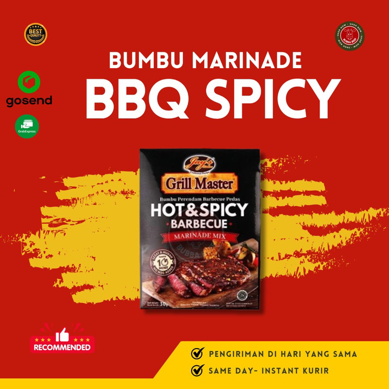 

Jay's/Jays Grill Master Hot & Spicy BBQ Bumbu Marinade Steak/Bumbu Marinasi Beef 30gr Original/Bumbu Masak Instan Grill Master/Bumbu Steak Pedas Berbecue/Bumbu Perendam Daging Berbeque Pedas