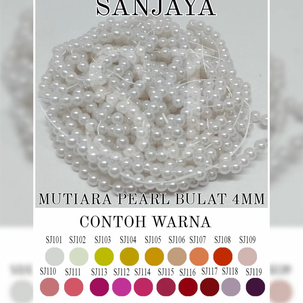 KODE O95T Mote Ringan  Manik Ringan  Mutiara Ringan Sintetis  Manik Mutiara Bulat 4mm  Mutiara Pearl