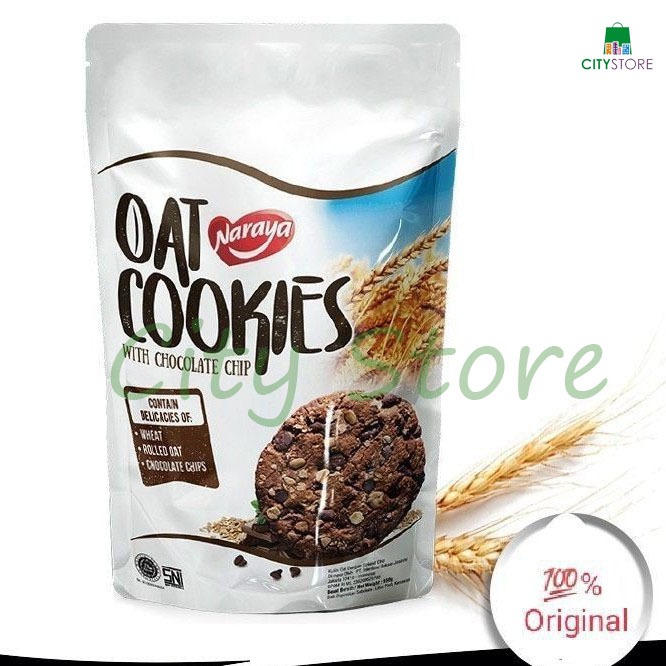 

Naraya Oat Cookies With Chocolate Chip - Biskuit Oat Coklat Chip Cookies - Kukis Oat Dengan Cokelat Chip 150g