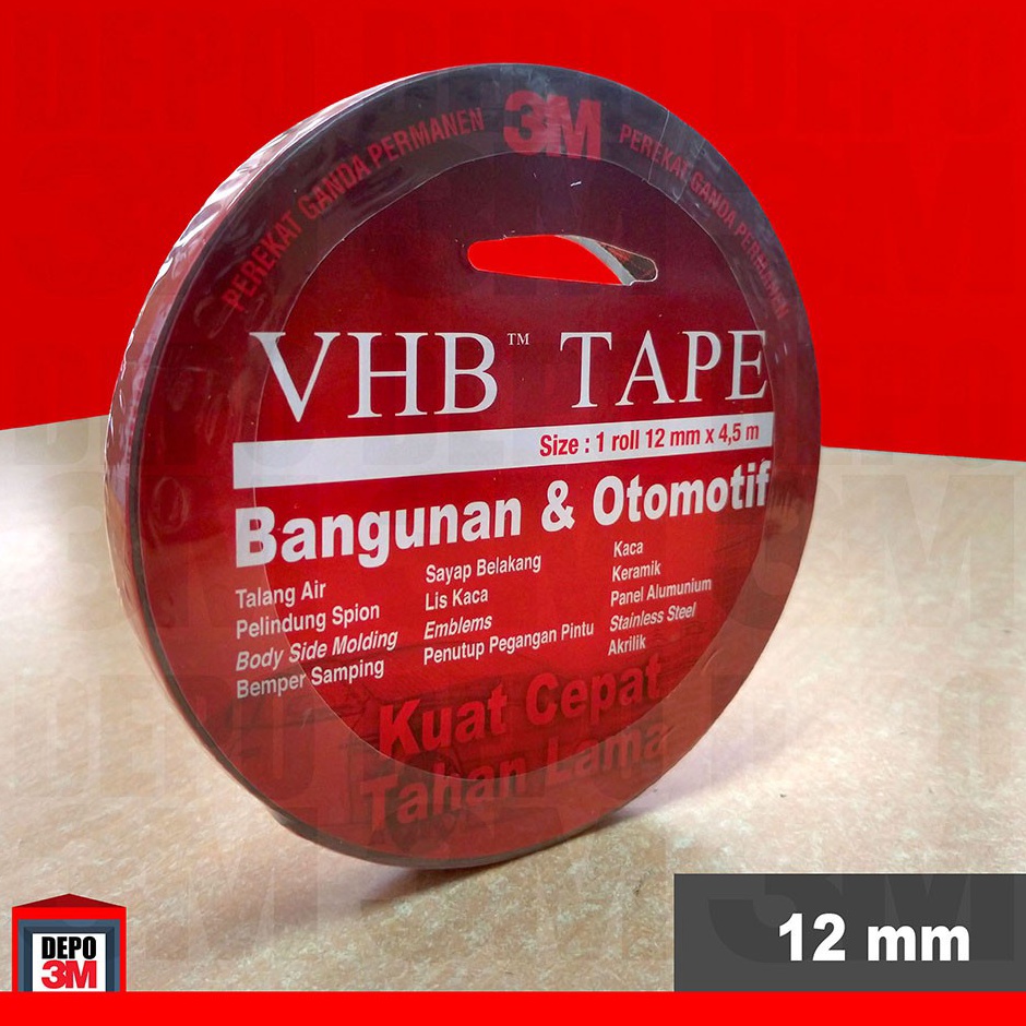 

ART N48O 3M VHB Double Tape 12mm x 45m ORIGINAL Bangunan Otomotif