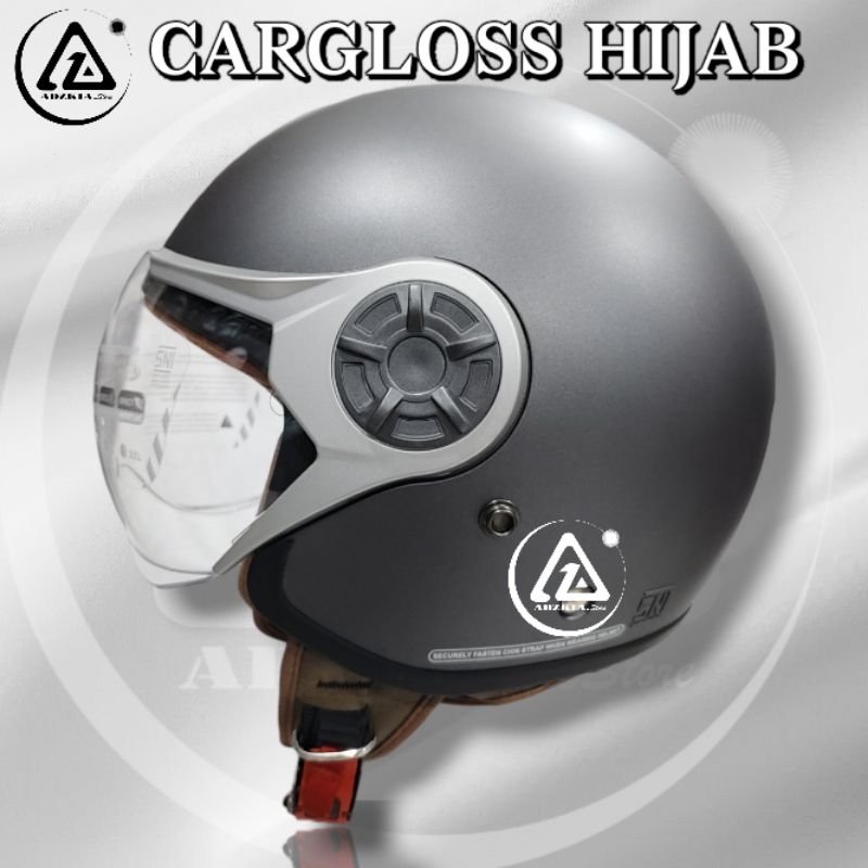 HELM CARGLOSS HIJAB YRH ANCHORE GREY DOFF/ABU DOFF| HELM RETRO HIJAB
