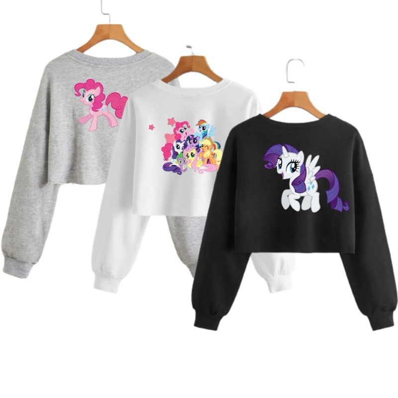 Baju Crop Korea Anak Perempuan Lengan panjang Usia 12 Tahun